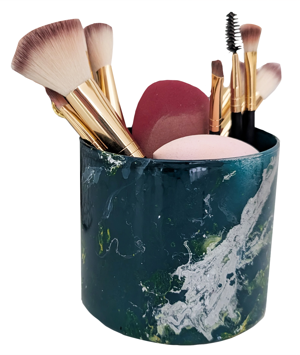 Tidal Core Repurposed Glass Candle Jar Created by Prismatic Cauldron and Available on Etsy